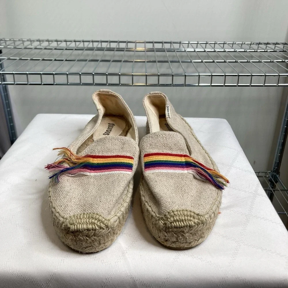 Soludos Women's Pride Rainbow Smoking Slipper Espadrilles Size 7 Boho Chic‎ Ally